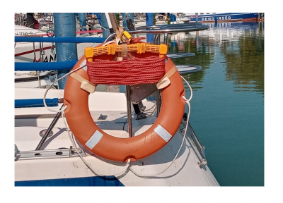 Ring buoy on a boat